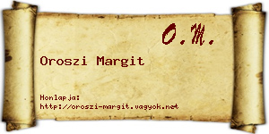 Oroszi Margit névjegykártya